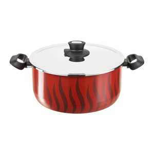 Tefal Tempo Flame Non-Stick Dutch Oven With Lid C5485282 26cm