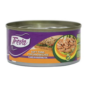Treva Soft Tuna Flakes in Vegetables Oil 170g