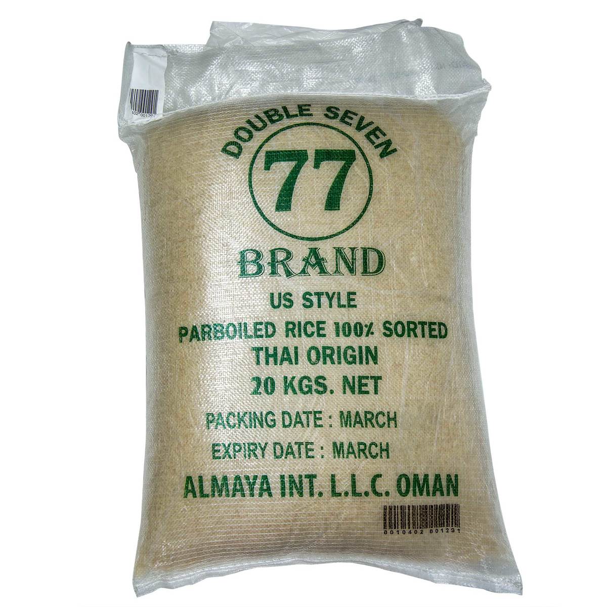 77 US Style Parboiled Thai Rice 20kg