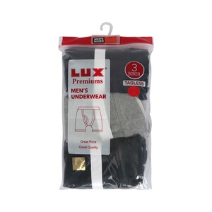 Lux Men's Under Shorts Rib 3 Pcs Pack Assorted Colors Medium