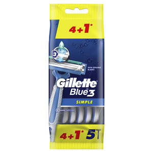 Gillette Blue Simple3 Men’s Disposable Razors 5pcs
