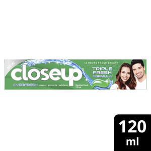 Closeup Triple Fresh Formula Gel Toothpaste Menthol Fresh 120ml