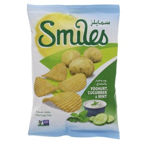 Smiles Yoghurt, Cucumber And Mint Natural Potato Chips 27g