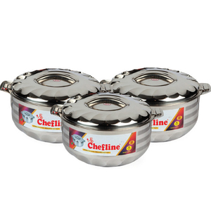 Chefline Stainless Steel Hot Pot Set WAVES 3pcs 2.5L+3.5L+5L