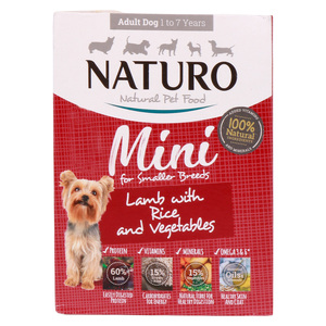 Naturo Adult Dog Food Mini Lamb With Rice And Vegetables 150g