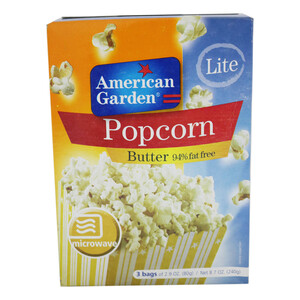 American Garden Fat Free Butter Popcorn 240g