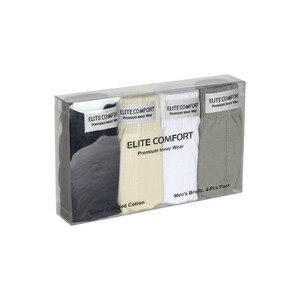 Elite Comfort Men's Brief Assorted Colors 4 Pcs Pack Large