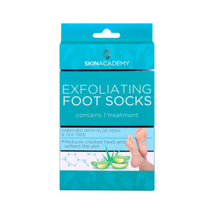 Skin Academy Exfoliating Foot Socks Aloe Vera & Tea Tree 1pkt