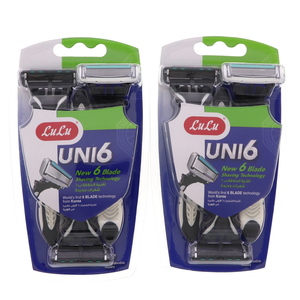 LuLu Uni6 Disposable Razor Value Pack 2 x 3pcs