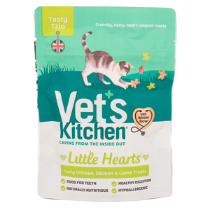 Vet's Kitchen Cat Food  Little Hearts Chicken, Salmon & Game Treats 60g