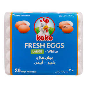 KoKo White Eggs Large 30pcs