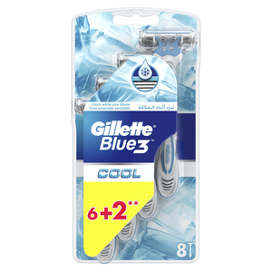 Gillette Blue 3 Cool Men's 3-Bladed Disposable Razor 8pcs