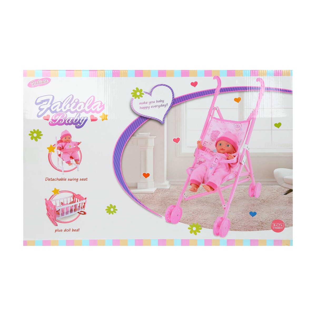 Fabiola Baby Doll With Stroller Bed Chair 14699