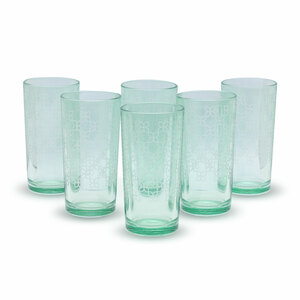 Akbay Long Glass Set 6Pcs Green