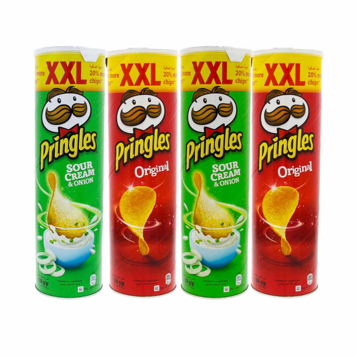 Pringles Chips Assorted 4 x 200g | Potato Canister | Lulu Oman