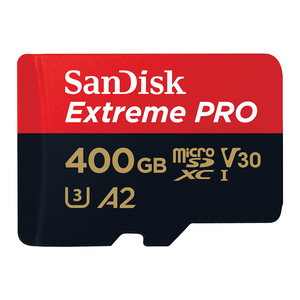 Extreme Pro microSDXC 400GB + SD Adapter + Rescue Pro Deluxe 170MB/s A2 C10 V30 UHS-I U4