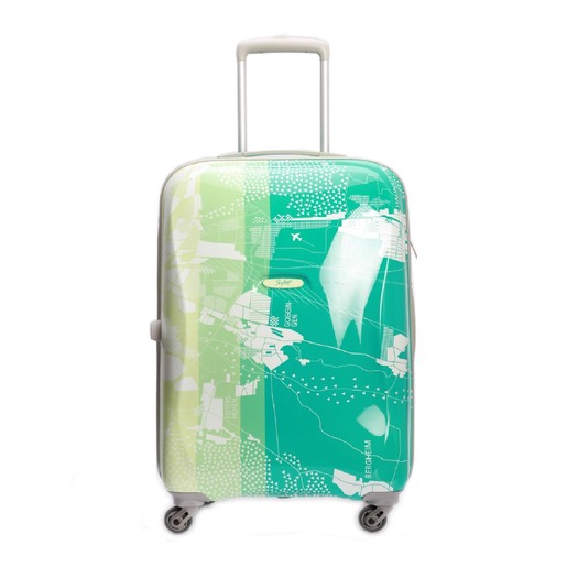 Buy Sky Bags Escape 4 Wheel Hard Trolley 55cm Green Online - Lulu ...
