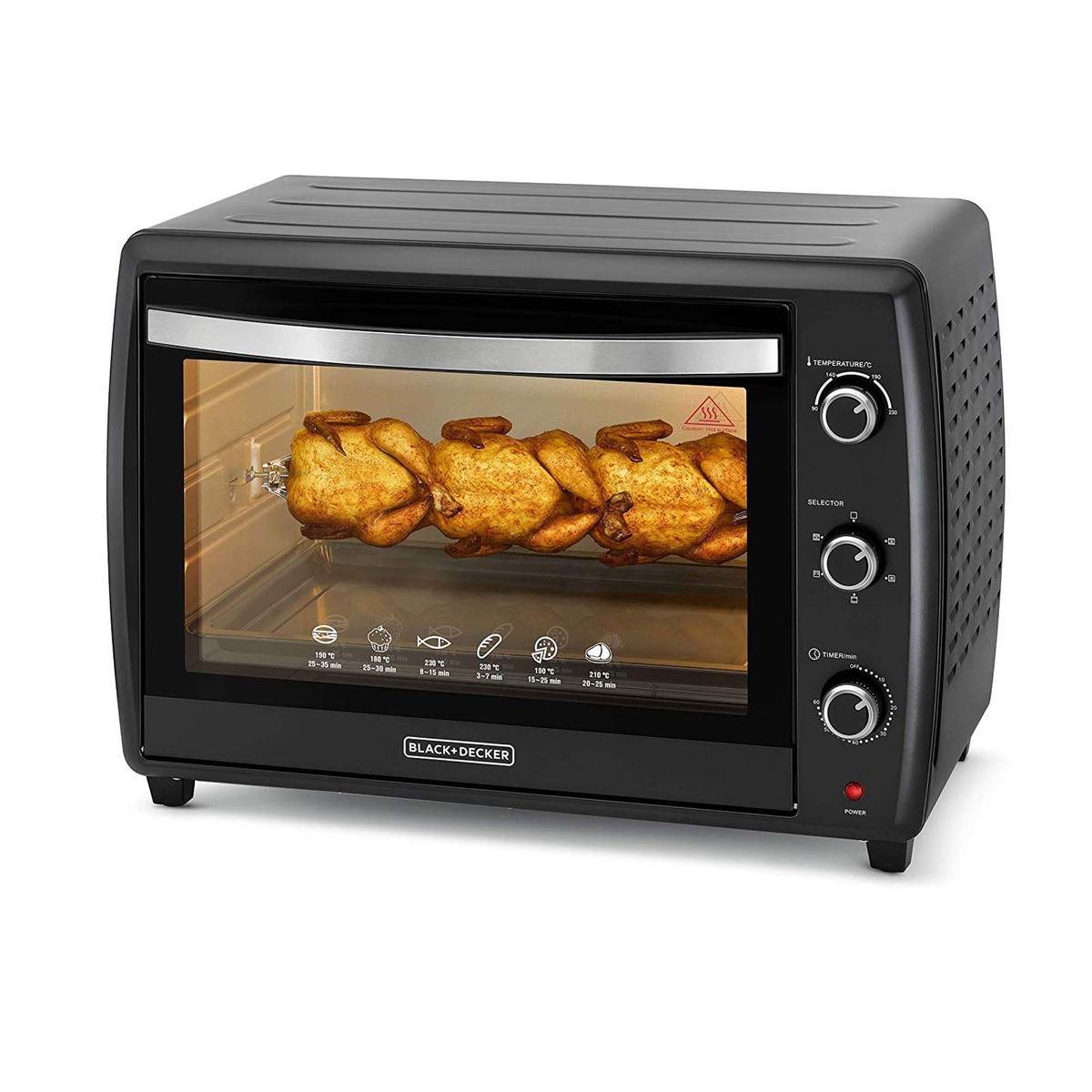 Black+Decker Double Glass Toaster Oven TRO70RDGBS 70Ltr