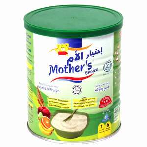 Mother's Choice Baby  Wheat & Fruits Cereal With Milk From 6 Months Onwards 400g