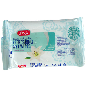 Lulu Refreshing Wet Wipes Oriental Lily 15pcs
