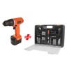 Black+Decker Cordless Drill 12V Nicad + Kit Box with Accessories 100pcs CD12100