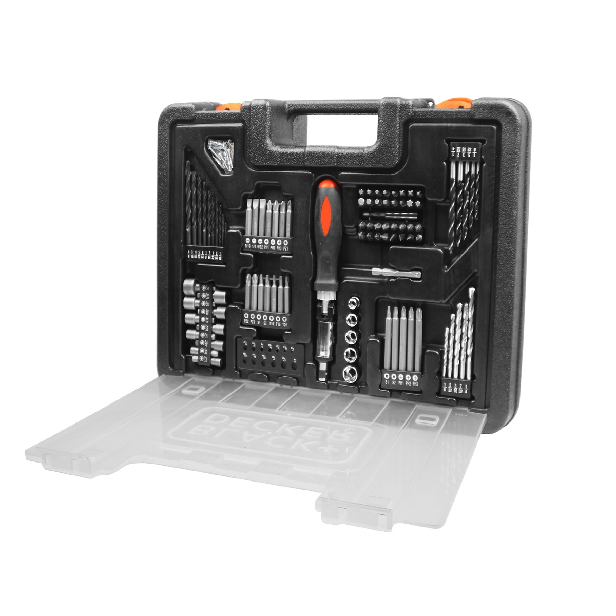 Black+Decker Cordless Drill 12V Nicad + Kit Box with Accessories 100pcs CD12100