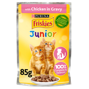 Purina Friskies Kitten Chicken Chunks in Gravy Wet Cat Food Pouch 85g