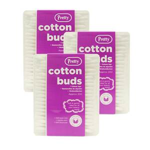 Pretty Cotton Buds White 3 x 200pcs