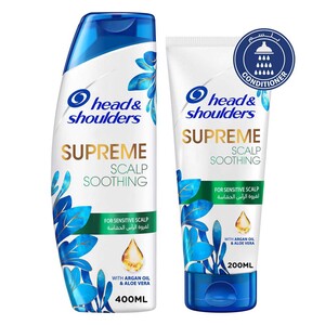 Head & Shoulders Supreme Scalp Soothing AntiDandruff with Argan Oil and Aloe Vera Shampoo 400ml with Conditioner 200ml