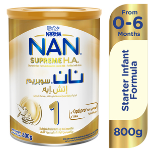 Nestle NAN Supreme H.A. Stage 1 Hypoallergenic Starter Infant Formula From Birth to 6 Months 800g