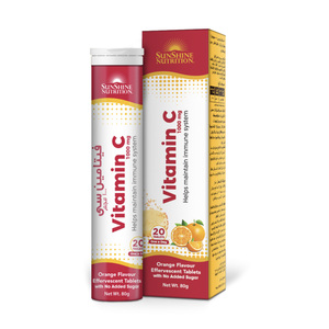 Sunshine Nutrition Vitamin C 1000 Mg Orange Flavour Effervescent 20 Tablets