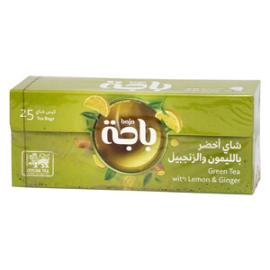 باجة شاي اخضر بالليمون و الزنجبيل 25 حبه
