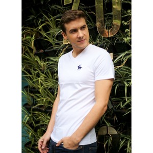 Marco Donateli Men's V-Neck T-Shirt S/S MDV1 White Large