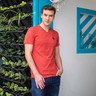 Marco Donateli Men's V-Neck T-Shirt S/S MDV8 Haute Red Medium