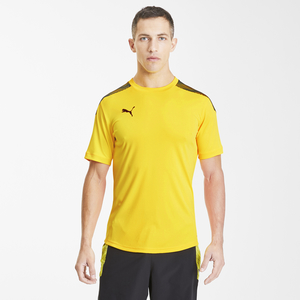 Puma Men's Round Neck T-Shirt Short Sleeve 65651504 Ultra Yellow Black Small