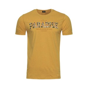 Cortigiani Men's Round Neck T-Shirt Short Sleeve BSR065 Yellow