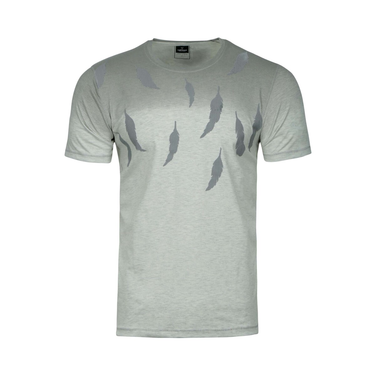 Cortigiani Men's Round Neck T-Shirt Short Sleeve BSR025 Beige Medium