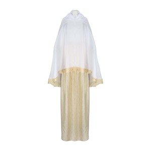 Cortigiani Women's Prayer Dress 2 Pcs Set A308 White Brown Free Size