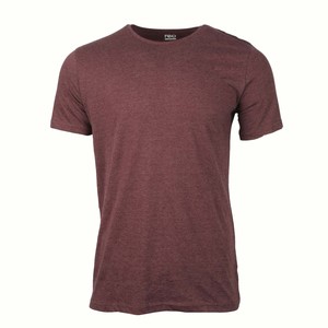 Reo Men's Round Neck Short Sleeve Slim Fit T-Shirt D9M001J Burgundy X Small
