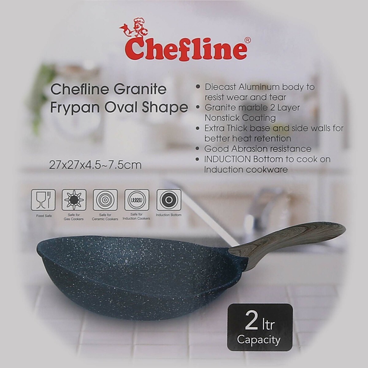 Chefline Granite Fry Pan Oval 2Ltr JP202725