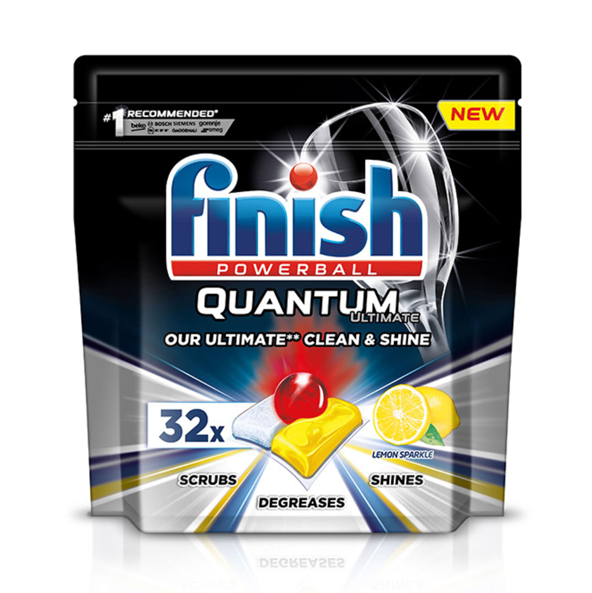 Finish Dishwashing Quantum Powerball Lemon 32pcs 400g