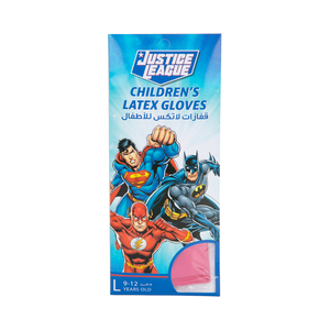 Justice League Children's Latex Gloves Size Large For 9-12 Years Old 1 Pair