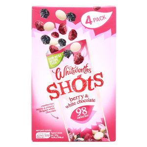 Whitworths Shots Berry &  White Chocolate 4 x 25g