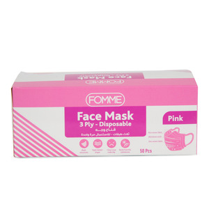 Fomme Disposable Face Mask Pink 3ply 50pcs