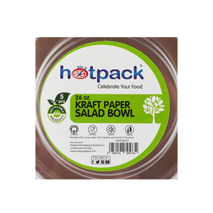 Hotpack Kraft Paper Salad Bowl Capacity 26oz 5pcs