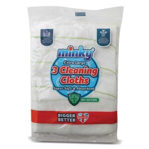 Minky Anti Bacterial Cleaning Cloths 3pcs