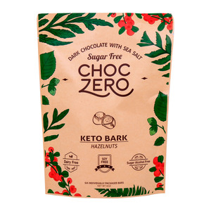 Choc Zero Dark Chocolate With Sea Salt Keto Bark Hazelnuts 170g