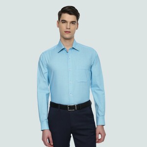 Louis Philippe Men's Shirt Long Sleeve LPSFMCLBN65576 Medium Blue, 40