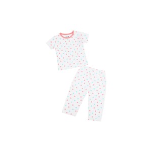 Eten Infants Girls Pyjama Set Short Sleeve White Pink SCCIGSP07