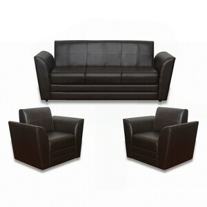Design Plus PVC Sofa Set 5 Seater (3+1+1) SPR03 Brown